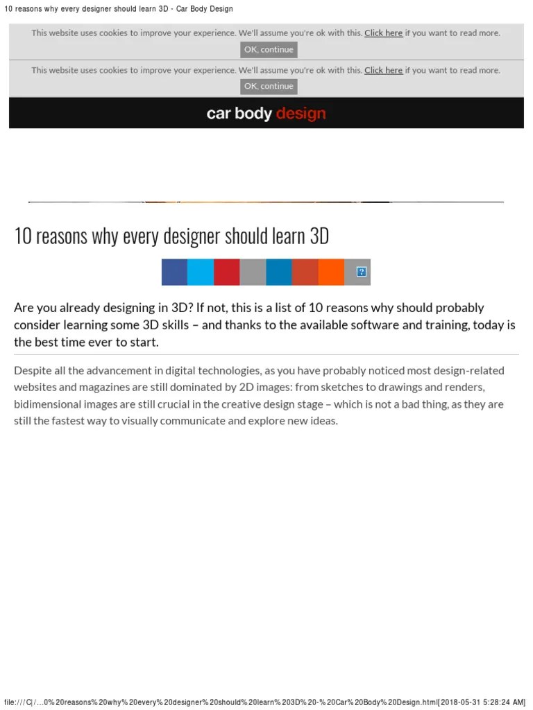 10 Reasons Why Every Designer Should Learn 3D - Car Body Design | PDF ...