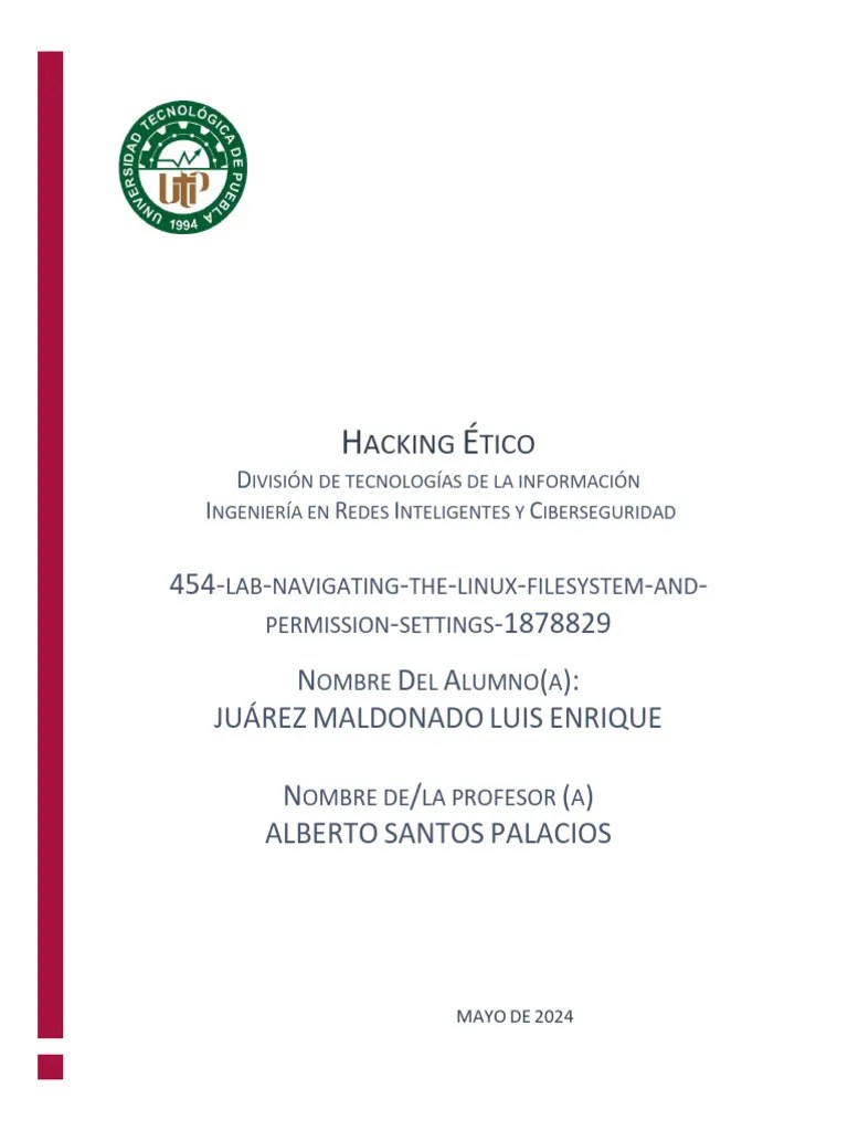 4.5.4 Lab Navigating The Linux Filesystem And Permission Settings ...