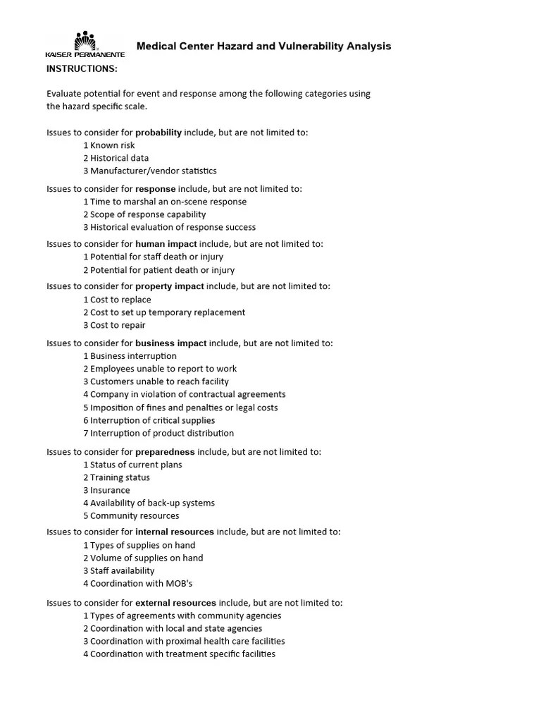 Form HVA | PDF | Hazards | Risk