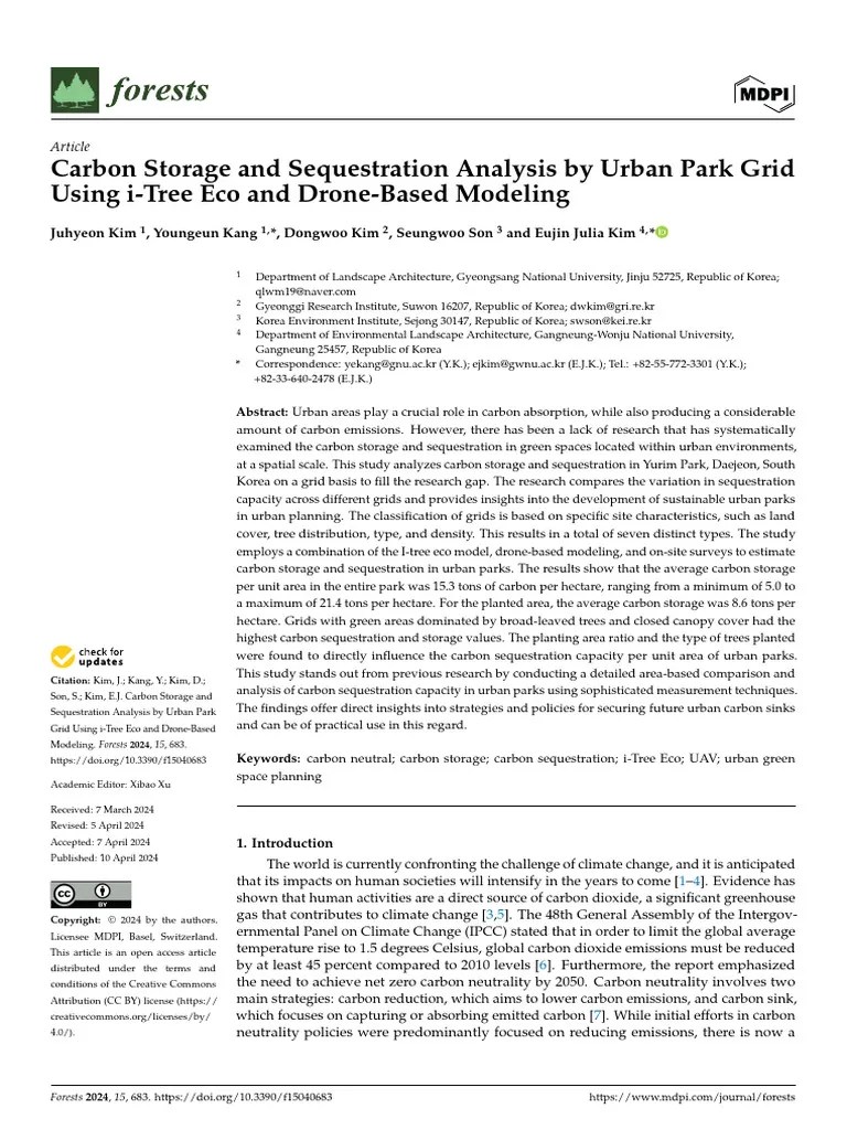 3 - Carbon Storage And Sequestration Analysis By Urban Park Grid - Forests-15-00683 | PDF ...
