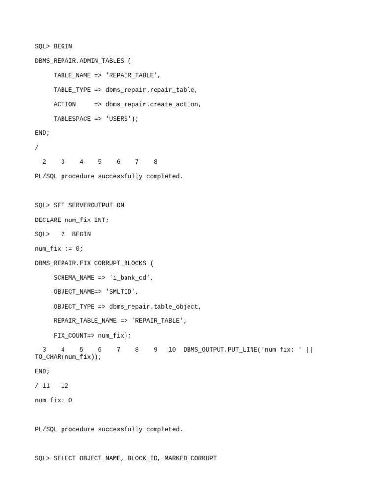 Oracle Block Corruption Fix Process | PDF