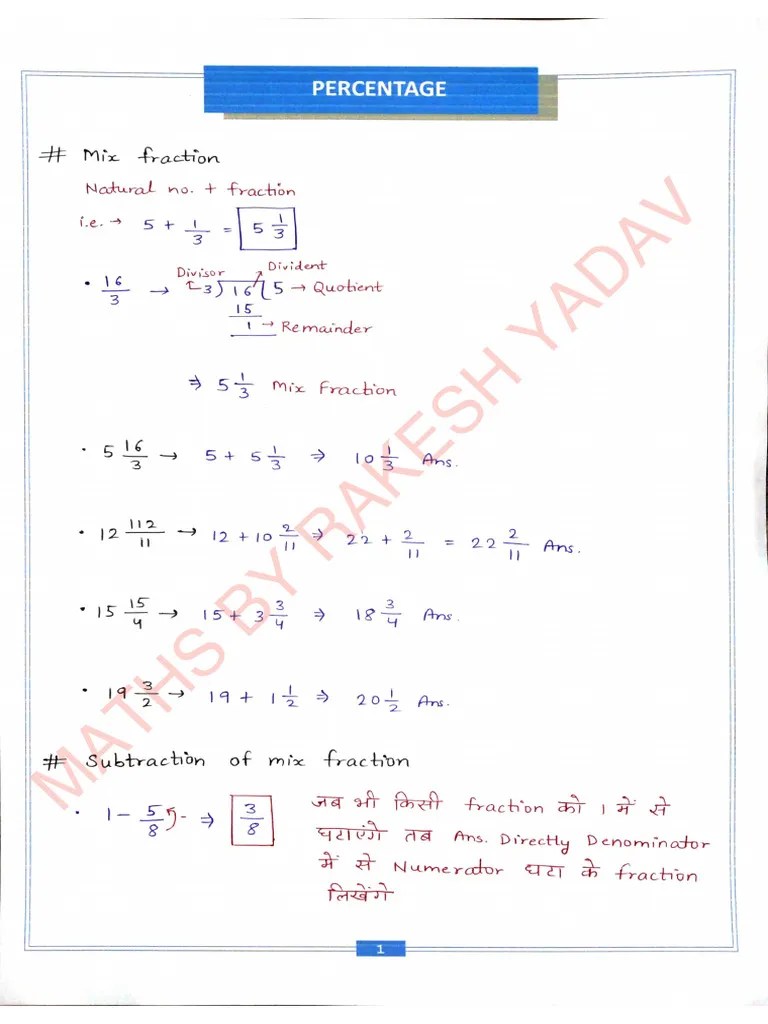 Percentage Notes Class-1 | PDF