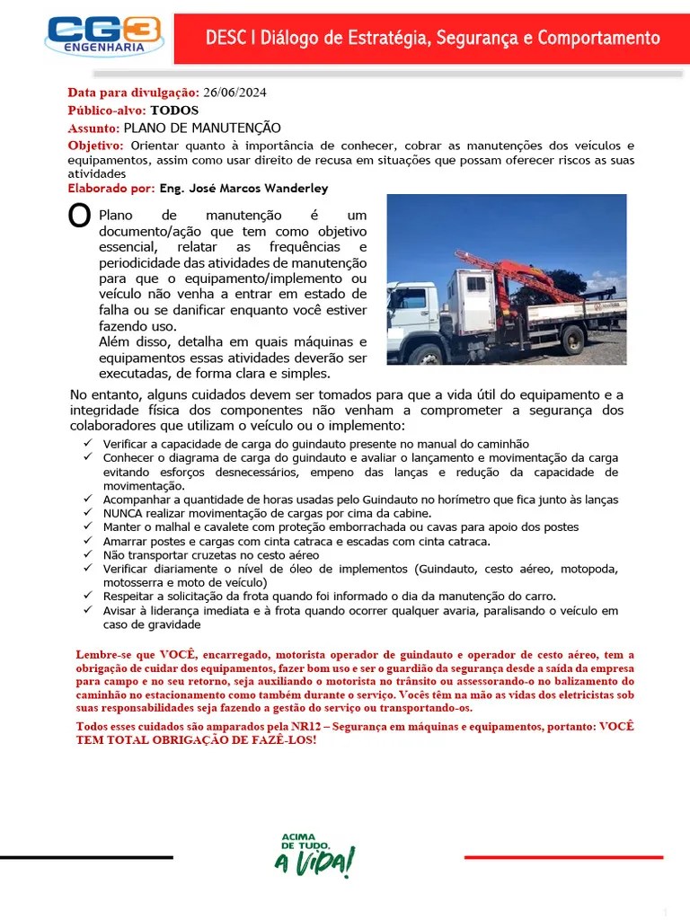 26 - 06 - 2024 - Plano De Manutenção | PDF