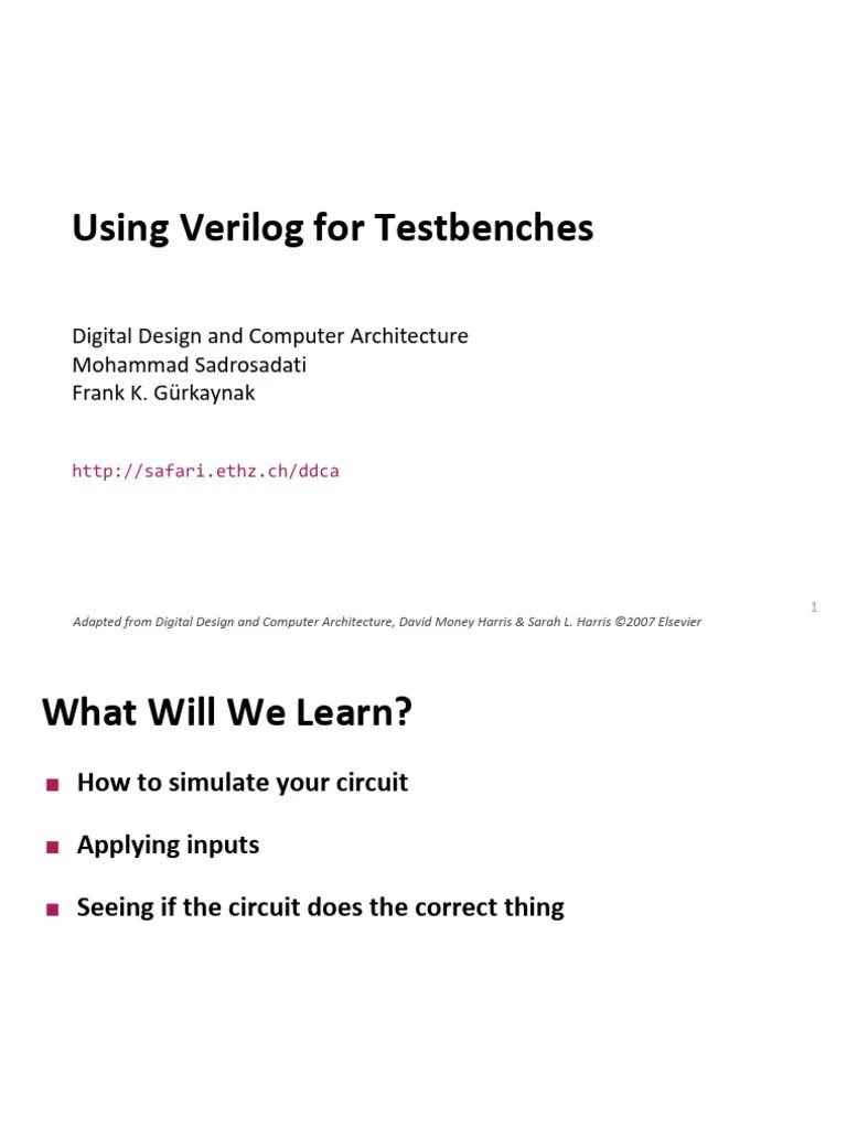 12 Verilog Testbenches-1 | PDF | Hardware Description Language ...