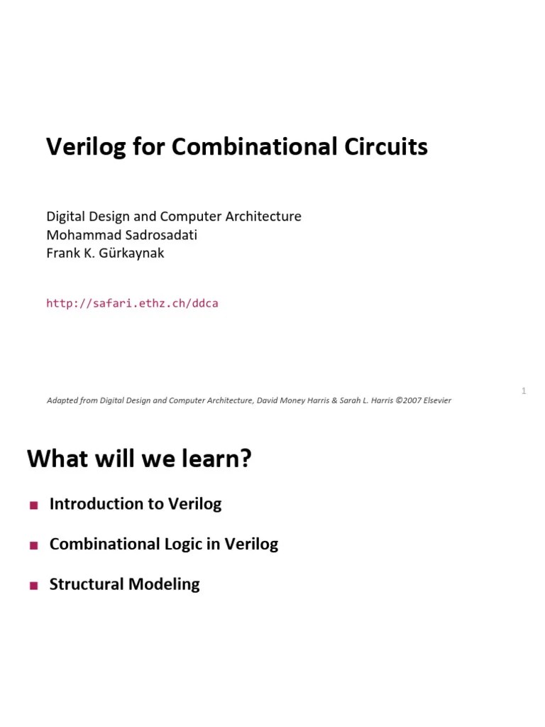 06 Verilog Combinational | PDF | Hardware Description Language | Vhdl
