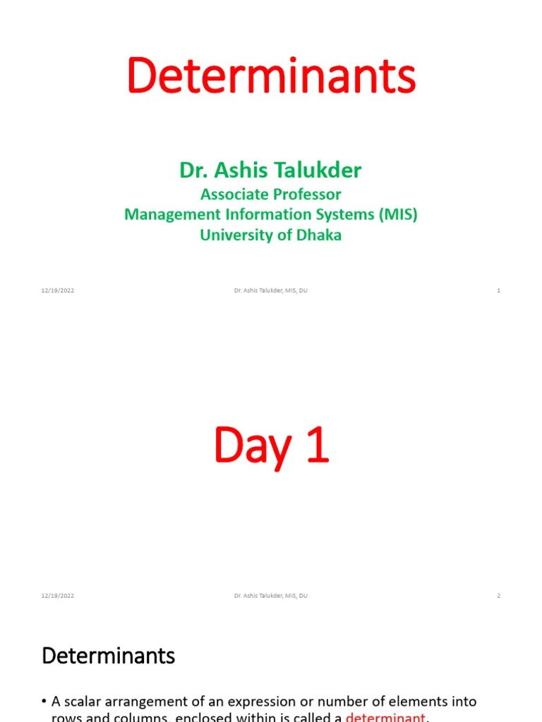 Determinants | PDF | Determinant | Abstract Algebra