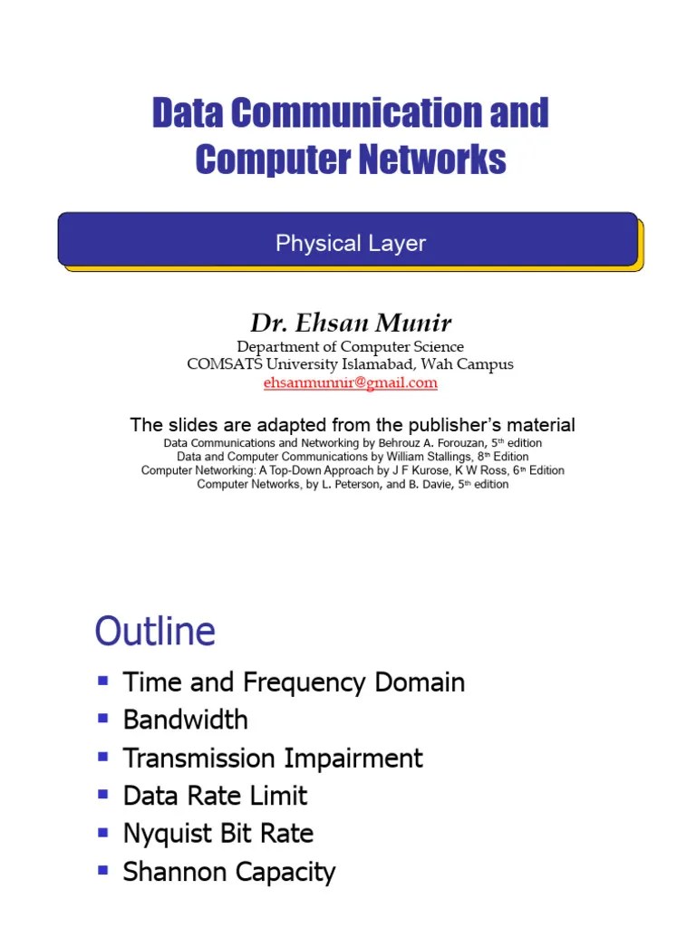 05 - W03L01 - Physical Layer | PDF | Bandwidth (Signal Processing) | Digital Signal