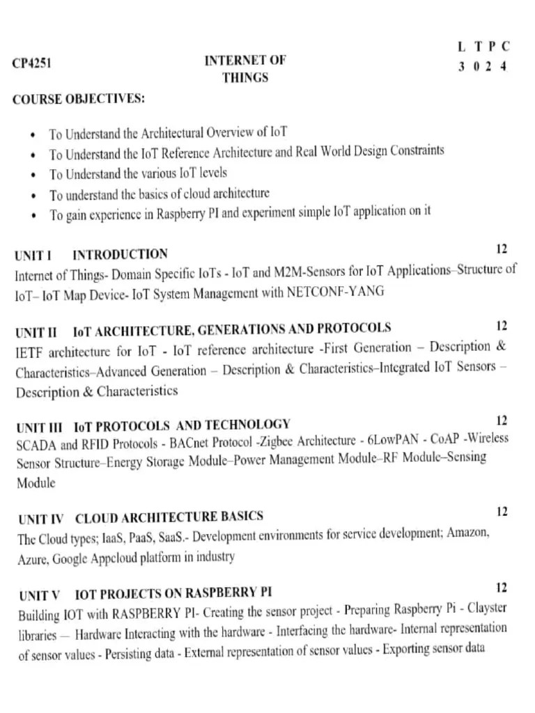 Iot All Unit Notes | PDF