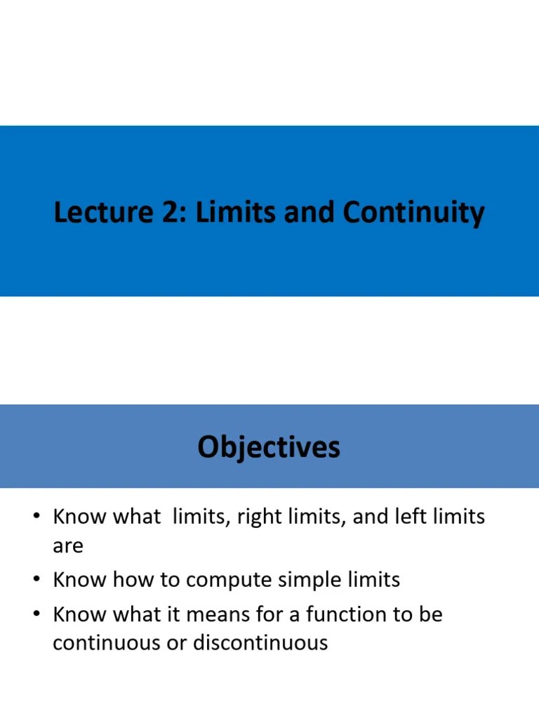 Topic 2 Limits And Continuity | PDF | Continuous Function | Mathematics