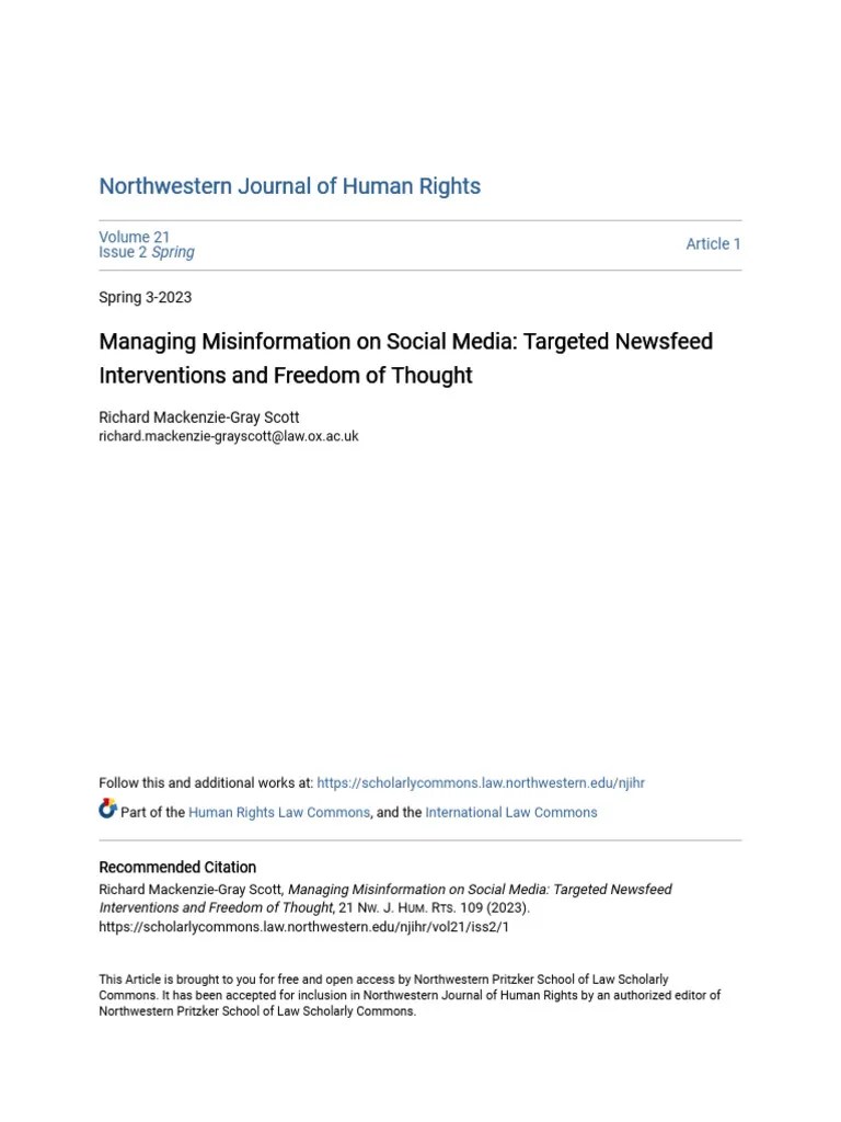 Managing Misinformation On Social Media | PDF | Social Media | Popular Culture & Media Studies