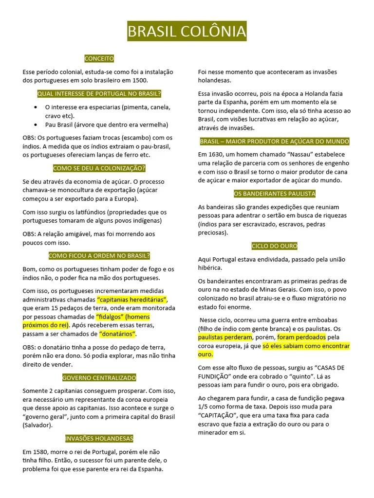 Brasil Colonia | PDF | Brasil