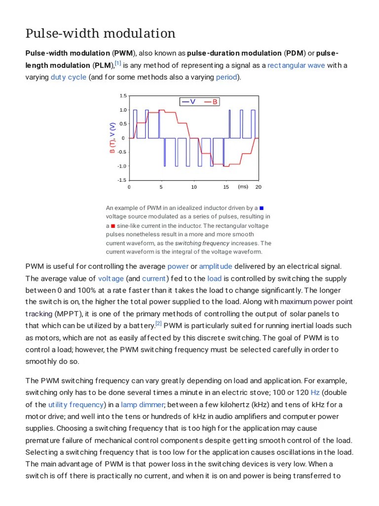 Pulse-width Modulation - Wikipedia | PDF | Electronic Engineering | Electromagnetism