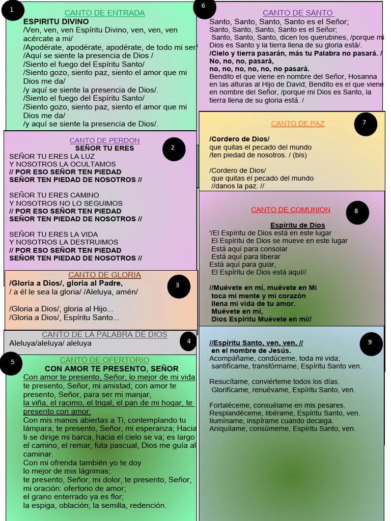 Cantos Eucaristia | PDF | María, Madre De Jesús | Creencia Religiosa Y Doctrina