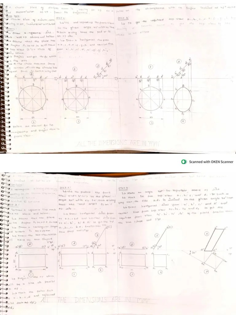 Projection Of Planes Step By Step Approach | PDF