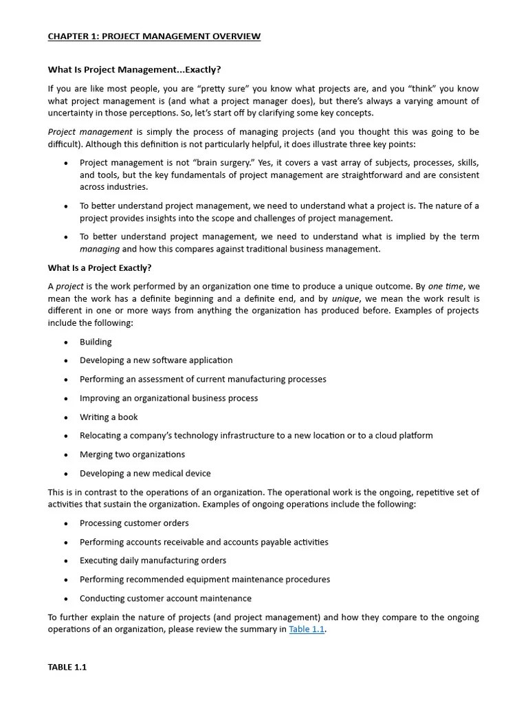 Project Management - Chapter 1 | PDF | Project Management | Internet Of ...