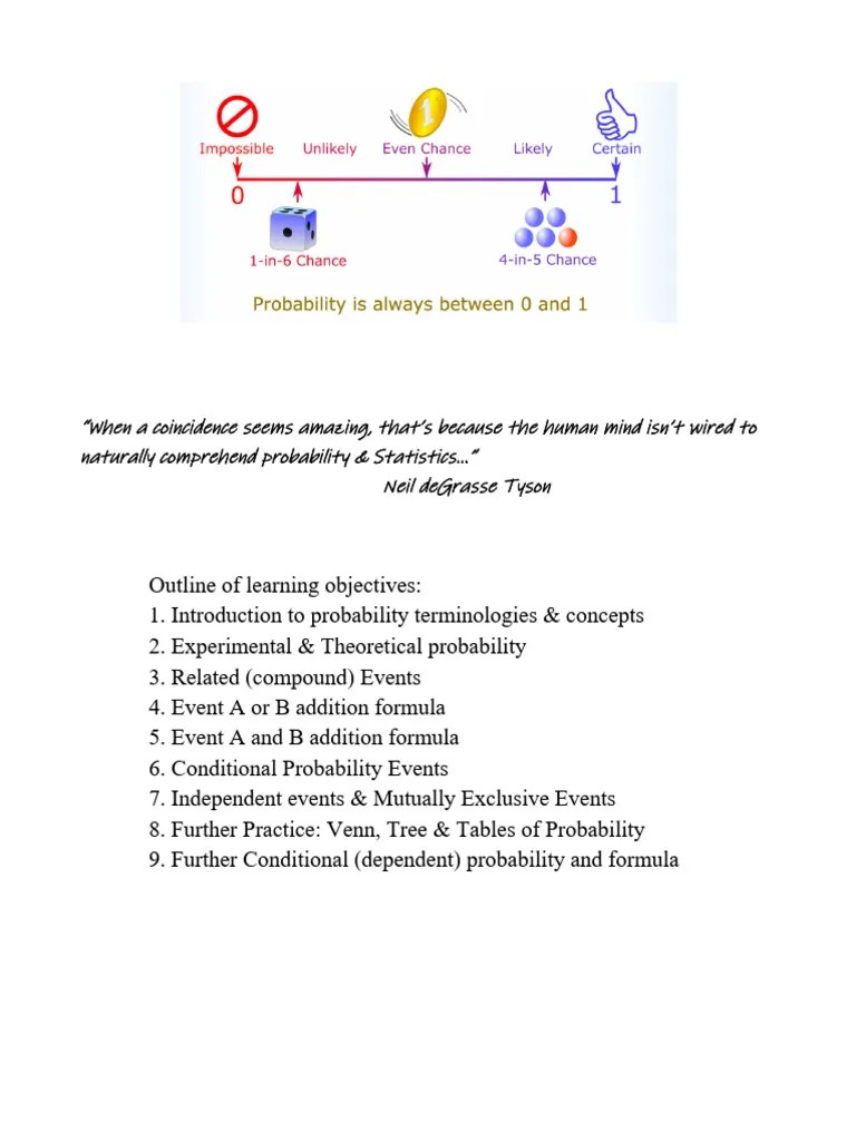 Unit 4 Probability Booklet 2024 | PDF | Probability | Experiment