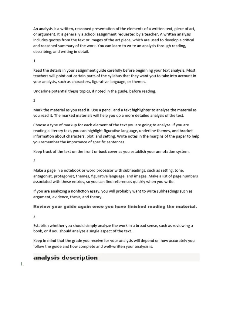 Steps To Do A Text Analysis | PDF | Essays | Human Communication