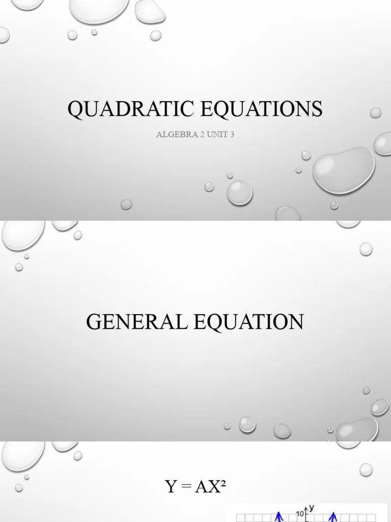 Unit 3 Quadratic Equations PowerPoint | PDF | Quadratic Equation ...