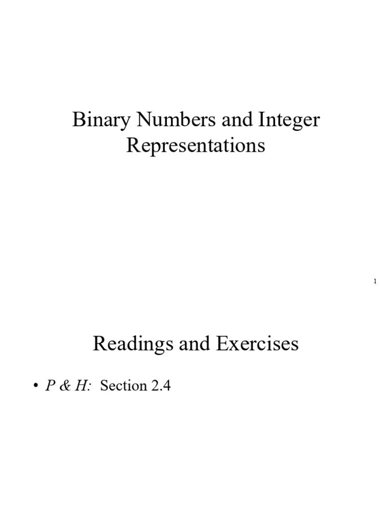 4 - Binary Numbers | PDF | Integer (Computer Science) | Computer ...