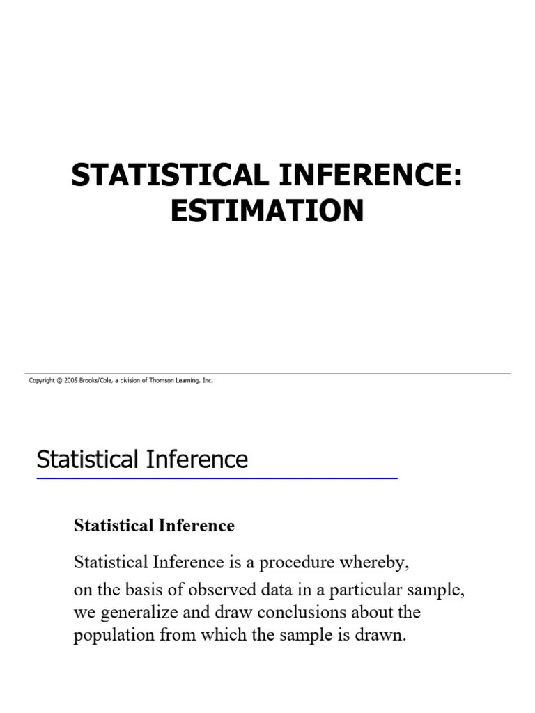 Statistical Inferences 1 | PDF | Estimator | Confidence Interval