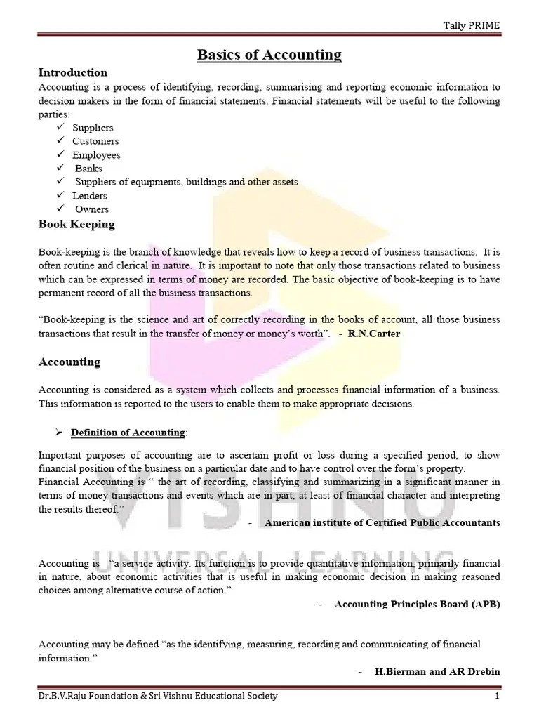 Basics Of Accounting-1 | Download Free PDF | Debits And Credits ...