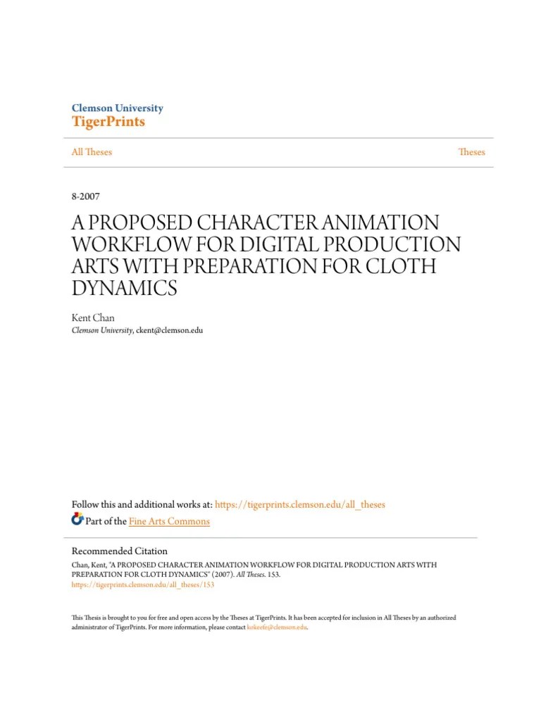 A Proposed Character Animation Workflow For Digital Production Ar | PDF | Animation | Computer ...