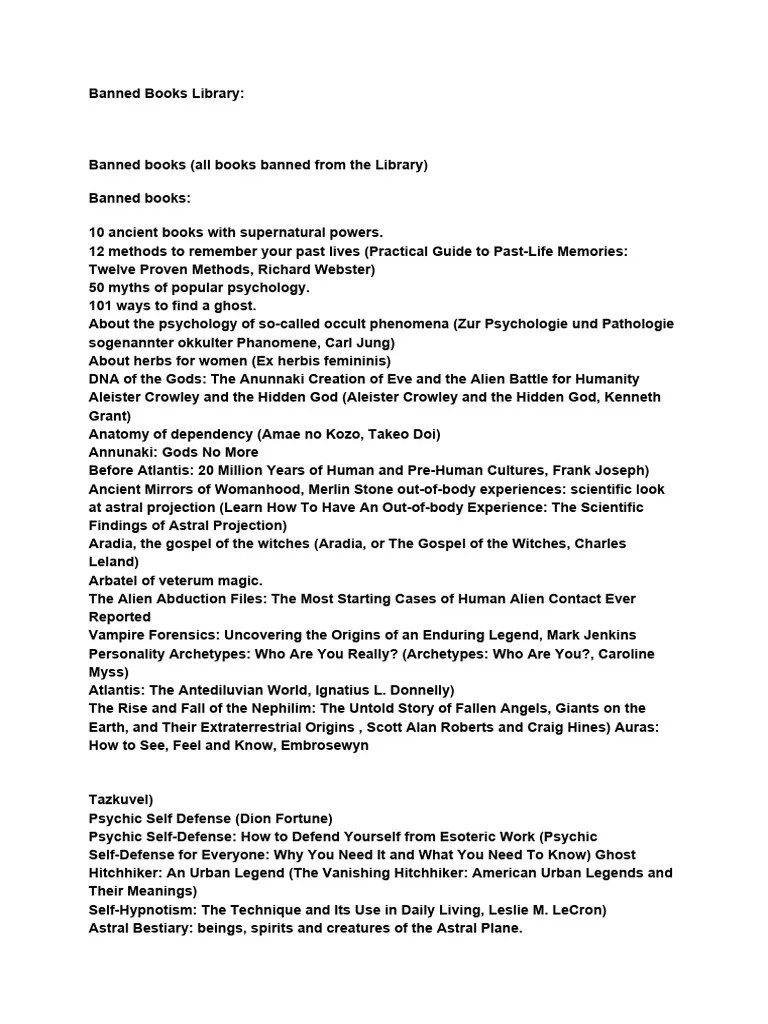 Banned Books List | PDF | Book Of Shadows | Witchcraft