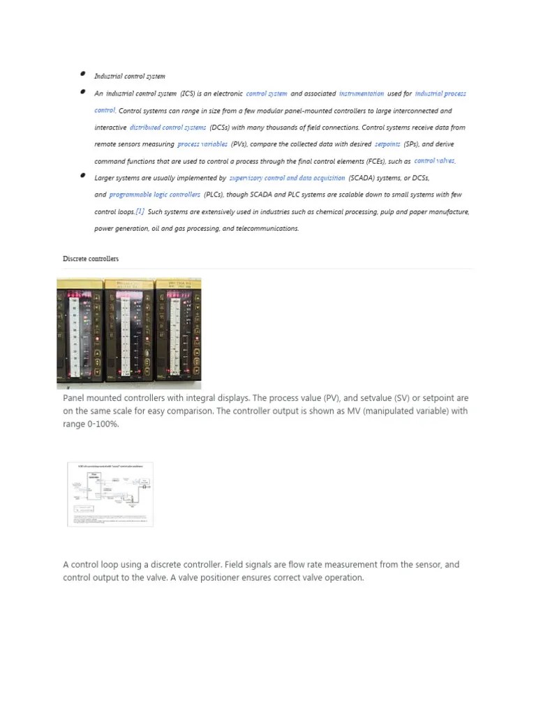 Control System | PDF | Programmable Logic Controller | Scada