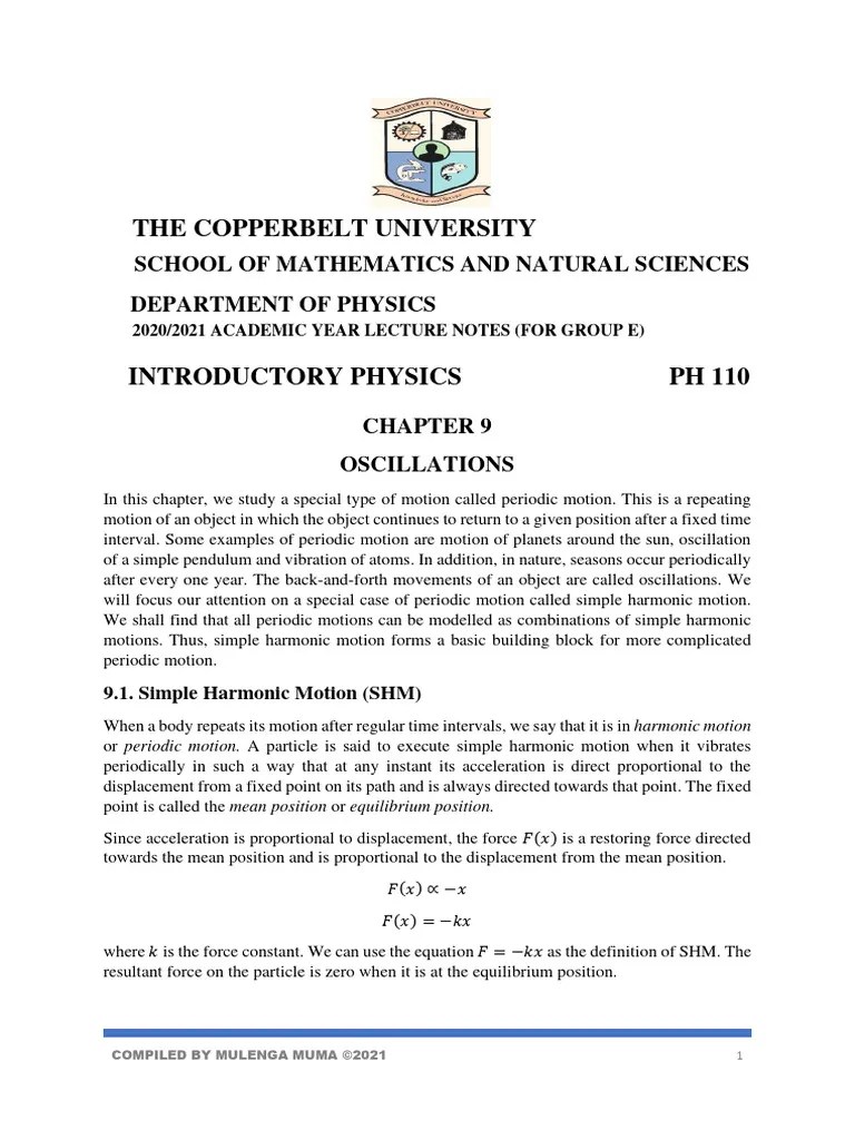 Chapter 9 Oscillations | PDF | Oscillation | Resonance