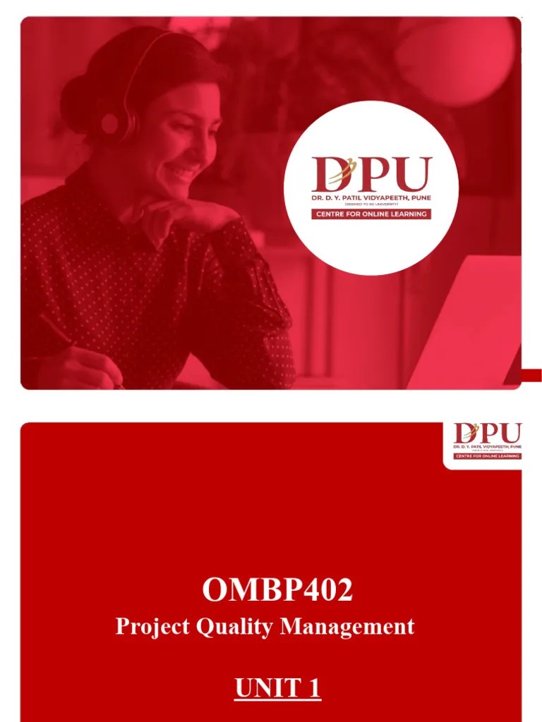 Ombp402 Project Quality Management Unit 1 Pdf Project Management