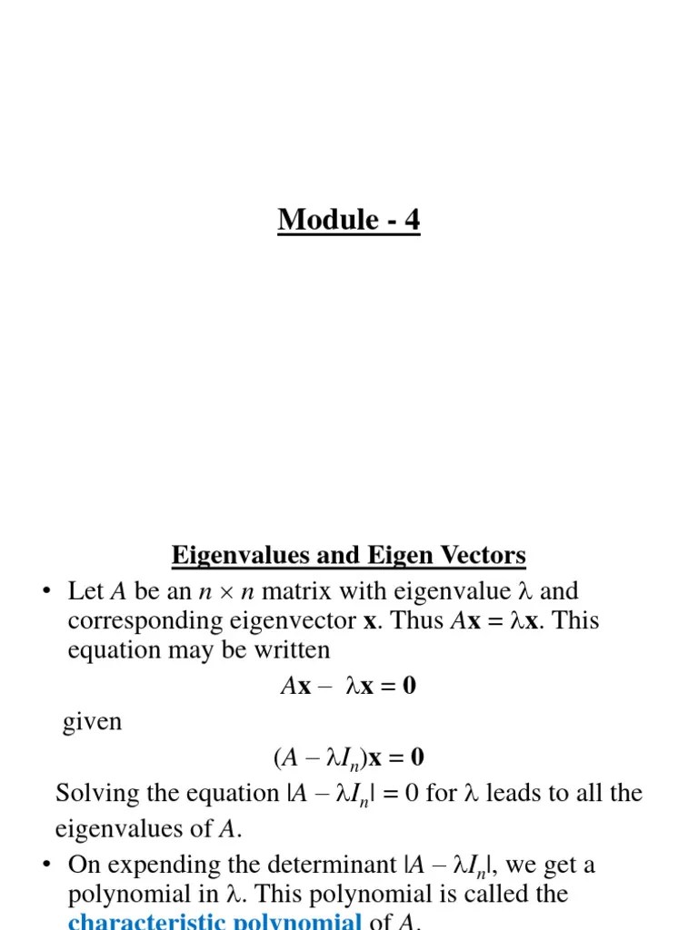 Eigen Values | PDF | Eigenvalues And Eigenvectors | Matrix (Mathematics)