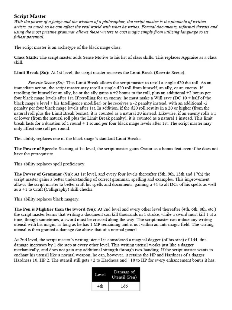 Script Master | PDF