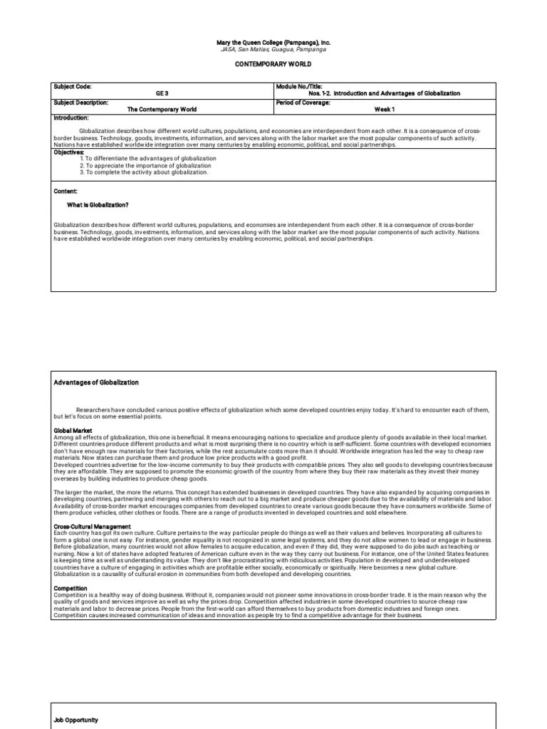 Globalization | PDF