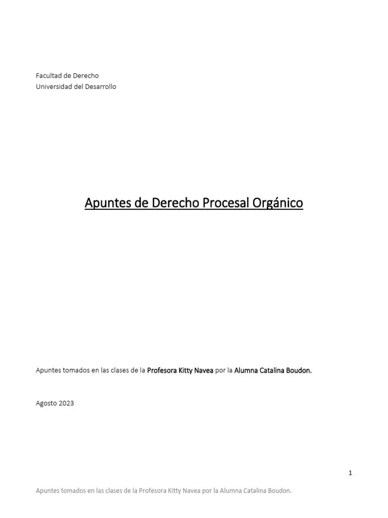 DERECHO PROCESAL ORGANICO Apuntes De Clases 2021 | PDF | Jurisdicción ...
