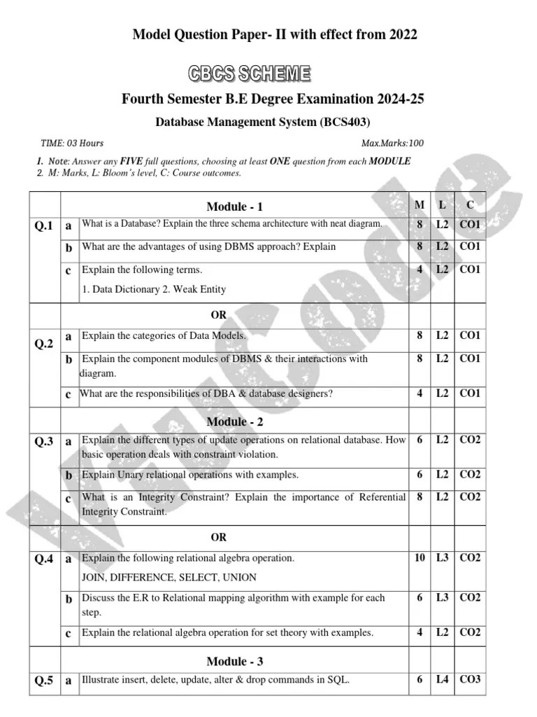 @vtucode - In BCS403 Model Paper 2022 Scheme | PDF | No Sql | Databases