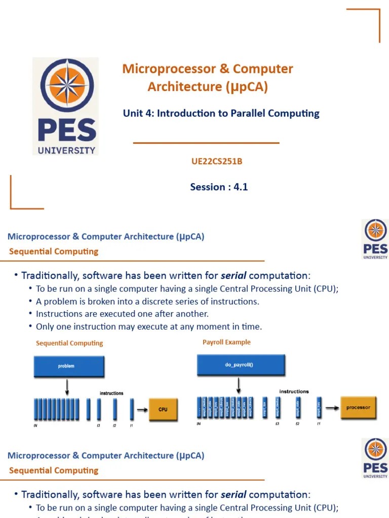 Unit4 Session1 Intro To Parallel Computing | PDF | Central Processing ...