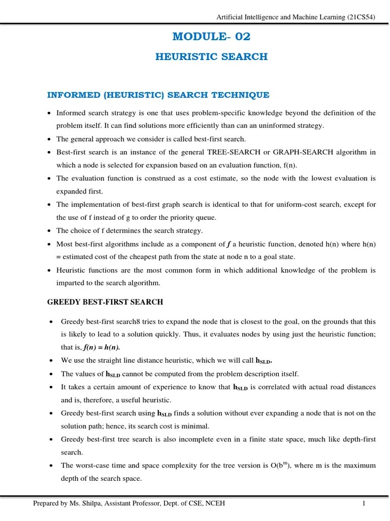 AIML Module-2 AI Part | Download Free PDF | Algorithms And Data ...