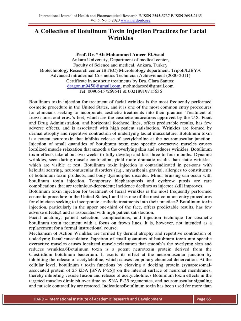 A_collection_of_Botulinum_toxin_Injection__1600320766 | PDF | Botulinum Toxin | Wrinkle