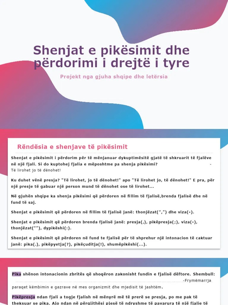 Shenjat E Pikësimit Dhe Përdorimi I Drejtë I Tyre | PDF