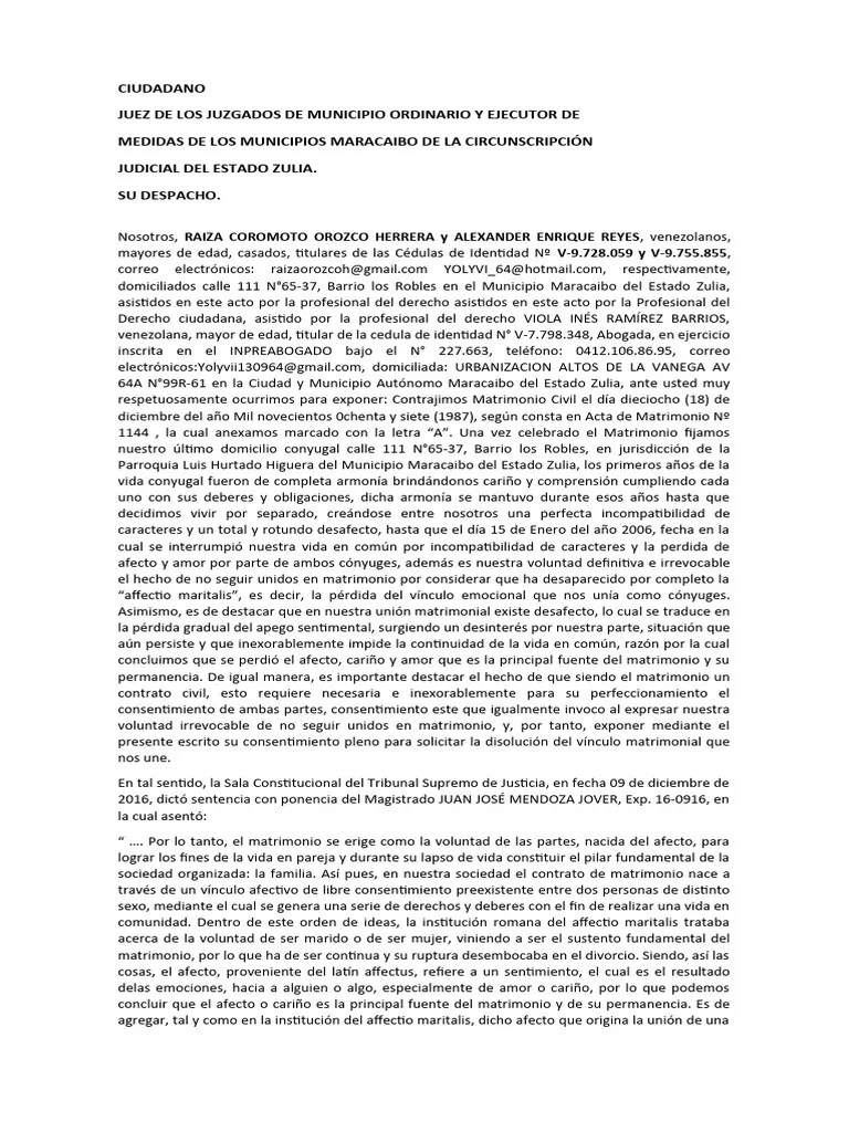 Divorcio Mutuo Consentimiento | PDF | Divorcio | Matrimonio