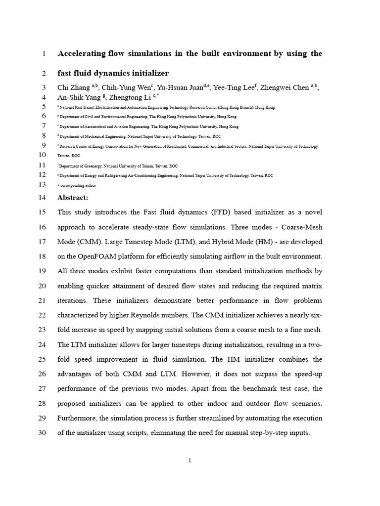 Accelerating Flow Simulations In The Built Environment By Using The ...
