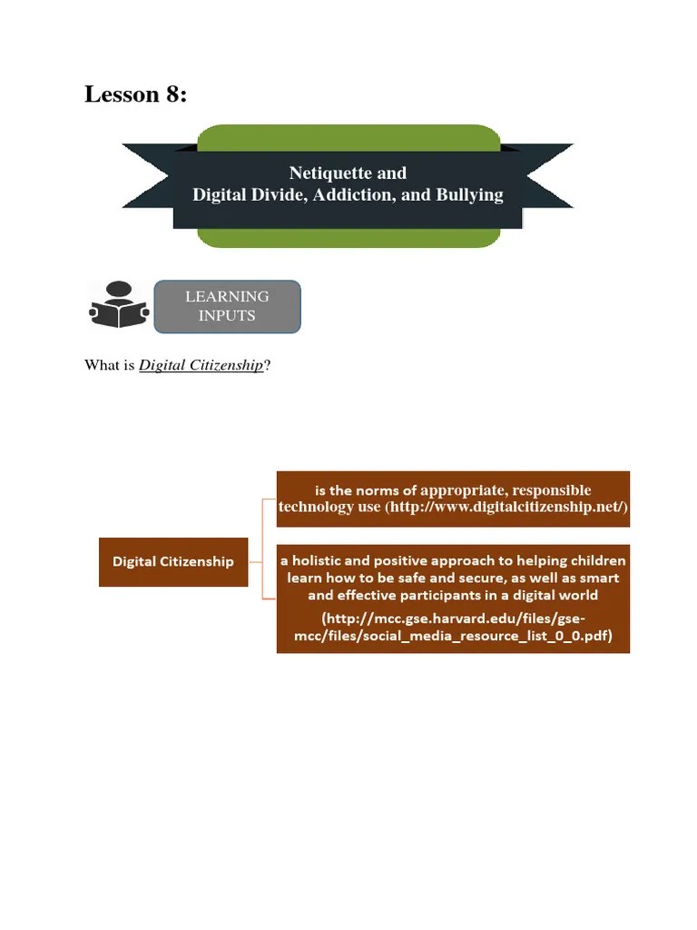 Mil Lesson 8 | PDF | Cyberbullying | Bullying