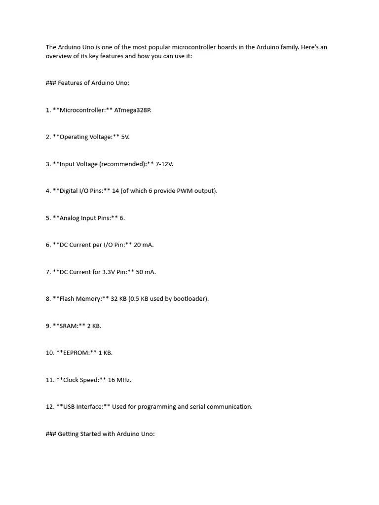 The Arduino Uno Is One Of The Most Popular Microcontroller Boards In ...