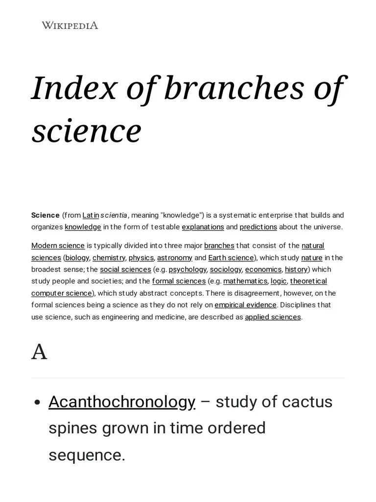 Branches Of Science | PDF | Science | Spectroscopy