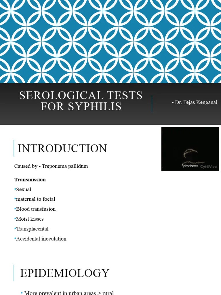 Serology Of Syphilis | PDF | Serology | Antibody
