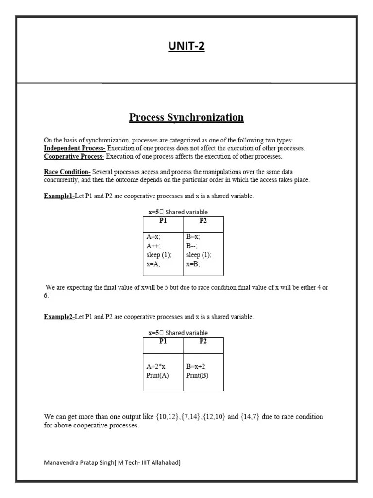 Unit 2 Process Synchronization | PDF | Computing | Computer Programming