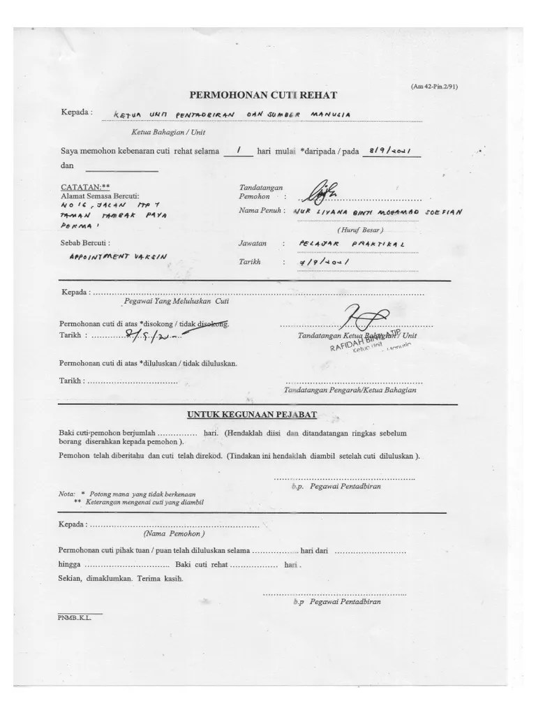 Borang Permohonan Cuti Rehat Khas Guru Terkini Pdf - Perfect Ultra HD Nature Designs | Free Download