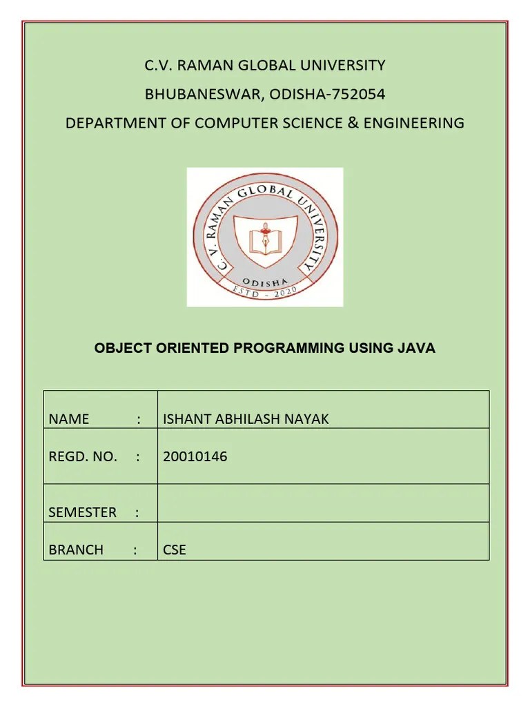 Object Oriented Programming | PDF | Programming | Constructor (Object Oriented Programming)