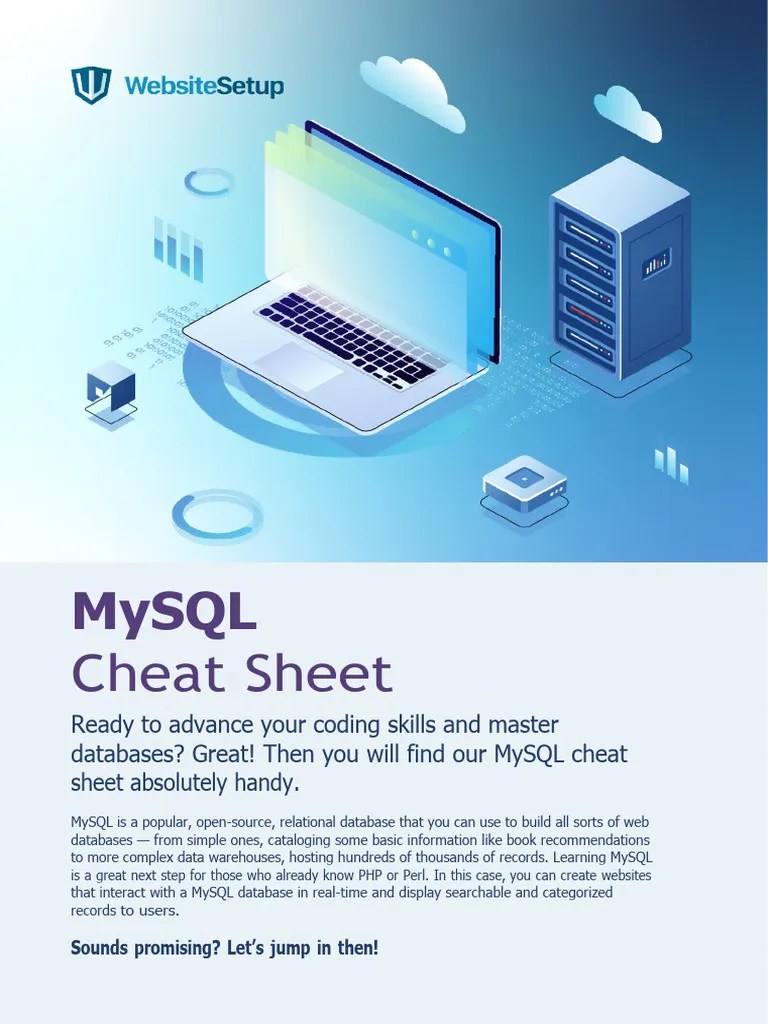 Mysql: Cheat Sheet | PDF | Databases | Database Index