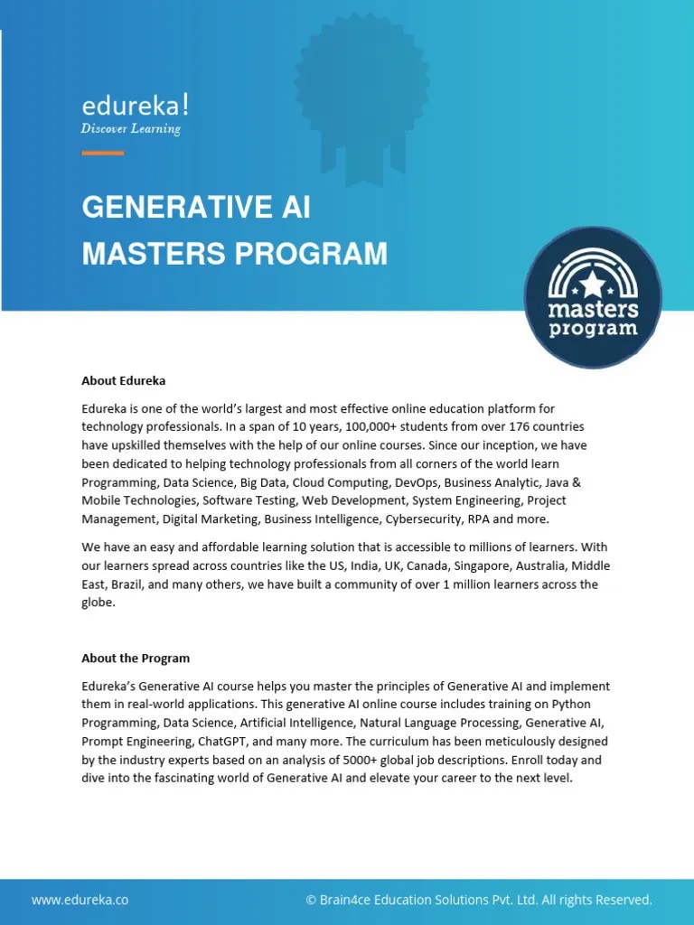 Generative AI Masters Brochure | PDF | Artificial Intelligence ...
